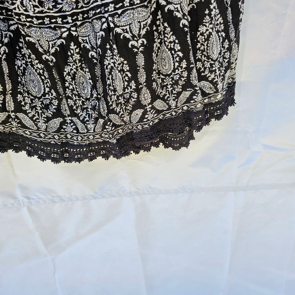 Derek Heart Babydoll Dress Black White Floral Coquette Y2K Sundress Cottage XL - Picture 6 of 16